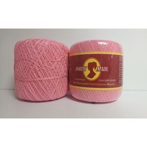 Lot of 2 South Maid 100% Mercerised Cotton Thread French Rose Size 10 350+Yards
